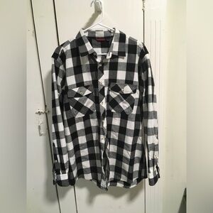 Design in Italy Black and White Checkered Men's Shirt